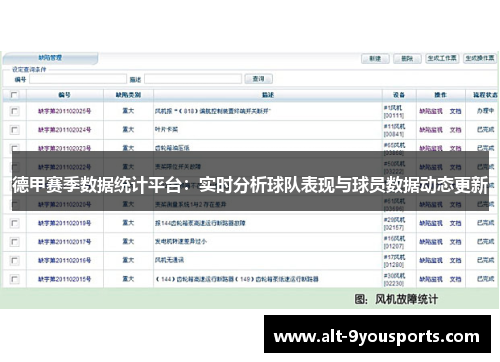 德甲赛季数据统计平台：实时分析球队表现与球员数据动态更新