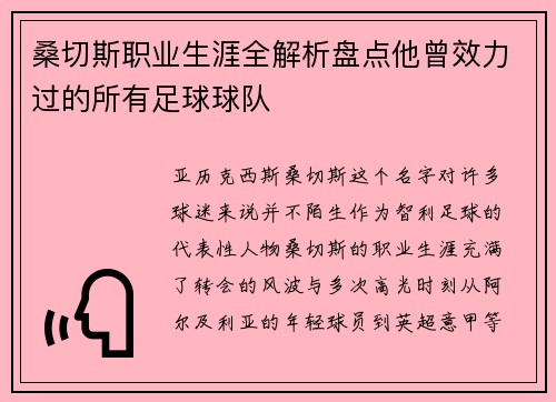 桑切斯职业生涯全解析盘点他曾效力过的所有足球球队 桑切斯职业生涯全解析盘点他曾效力过的所有足球球队